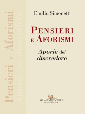 cover image of Pensieri e aforismi